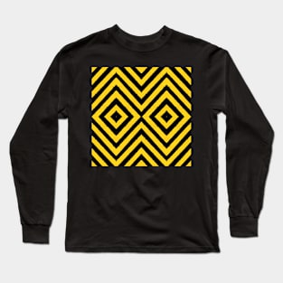 HIGHLY Visible Yellow and Black Line Kaleidoscope pattern (Seamless) 2 Long Sleeve T-Shirt